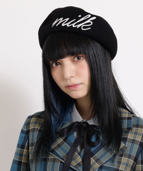 MILK 帽子 ベレー帽 Big ロゴベレー レディース : ZOZOTOWN