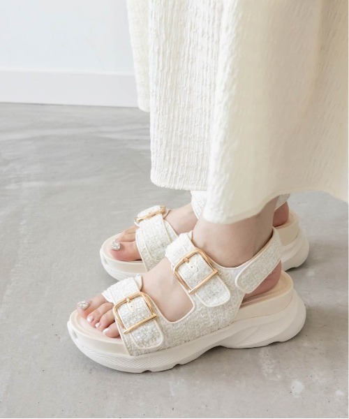 RANDA（ランダ） 厚底 スポーツサンダル サンダル ダブルベルト