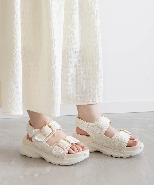 RANDA（ランダ） 厚底 スポーツサンダル サンダル ダブルベルト