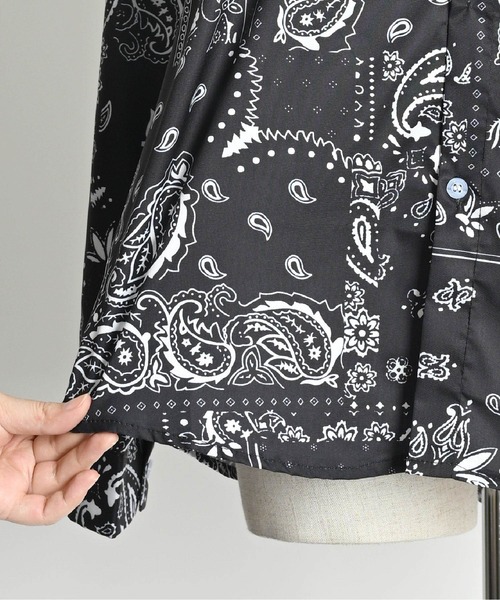marai ブラウス シャツ ペイズリー柄 長袖総柄シャツ レギュラー
