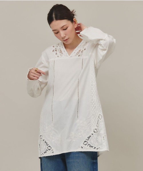 Curensology◆長袖ブラウス/FREE/コットン/WHT/無地/CL406101ER Curensology(カレンソロジー) / 長袖ブラウス/FREE/コットン/WHT