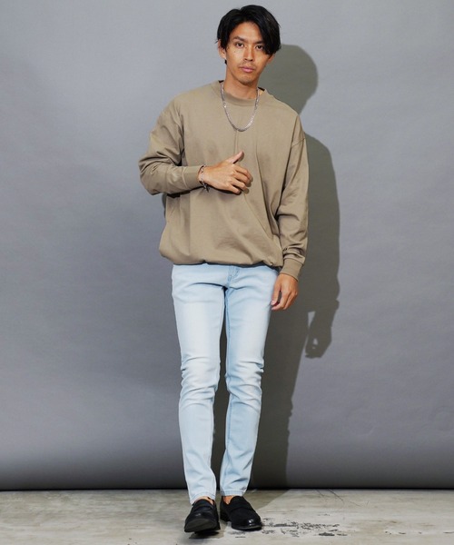 JIGGYS SHOP tシャツ ルーズフィットクルーネック長袖ロンT