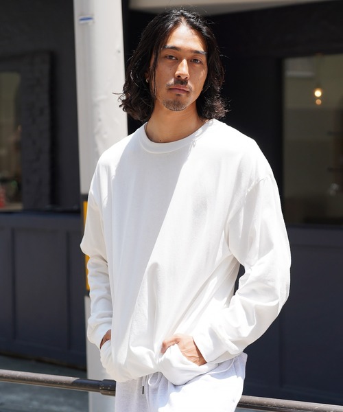 グレー 長袖 Tシャツ ルーズフィット JIGGYS SHOP tシャツ ルーズフィットクルーネック長袖ロンT