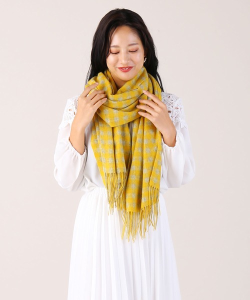 sankyo shokai（三京商会） マフラー ストール カシミヤ100%チェック