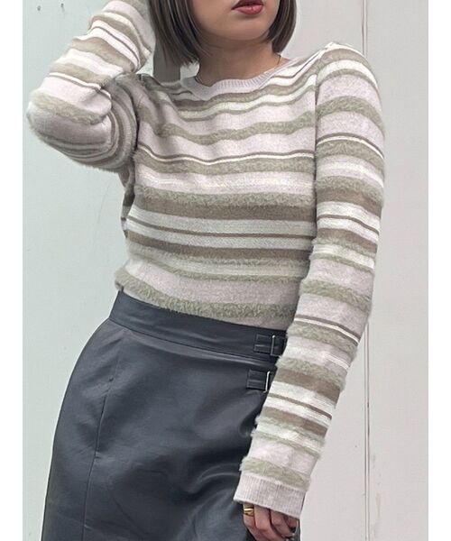 mudoca - mudoca ニット・セーター レディース ニット トップス レディース 大きな襟 重ね着 ニットプル