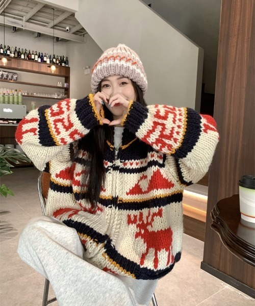 ノルディック柄ニット セール】 【OUTLET】ノルディック柄ニット （ニット・セーター
