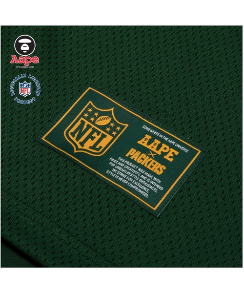 Aape アメリカンフットボールシャツ Lサイズ ブラック AAPE BY A BATHING APE tシャツ × NFL Long-sleeve T-shirts
