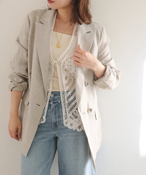 SLOBE IENA コート アウター フレンチリネンジャケット