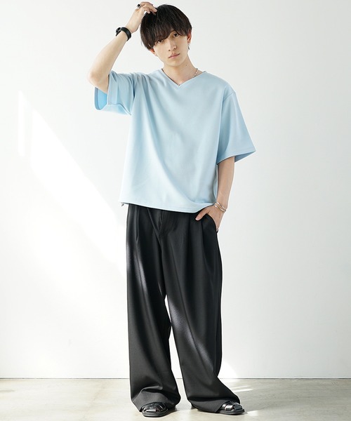 MinoriTY tシャツ 「MinoriTY」裾ドローコードルーズVネック