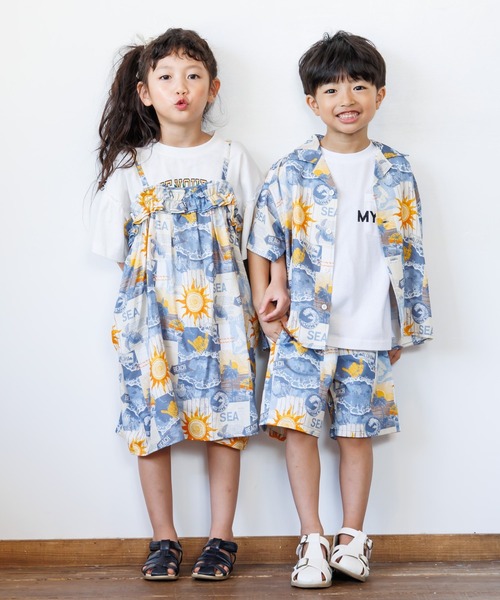 MAKE YOUR DAY ブラウス シャツ 2柄半袖アロハシャツ80〜140cm