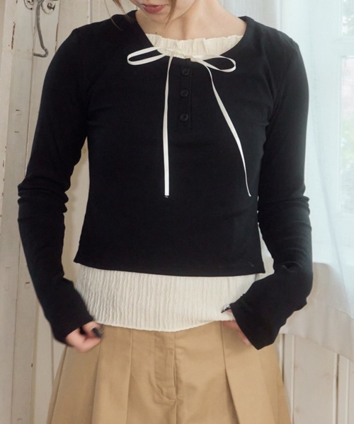 tシャツ レイヤードライクカットソー/layered like cutandsew レディース Birthday room tシャツ レイヤードライクカットソー/layered