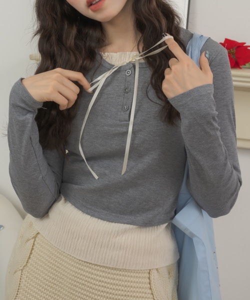 tシャツ レイヤードライクカットソー/layered like cutandsew レディース Birthday room tシャツ レイヤードライクカットソー/layered