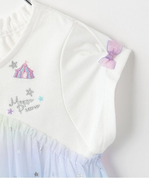 【新品タグ付き】メゾピアノ　レインボーチュールTシャツ　チュニック　130cm mezzo piano tシャツ 「人気商品再入荷」「直営店で取り扱い無し