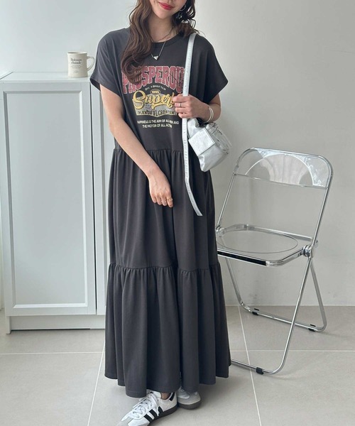FIRST MOOD ワンピース 半袖 「FIRSTMOODコラボ」ピグメント風