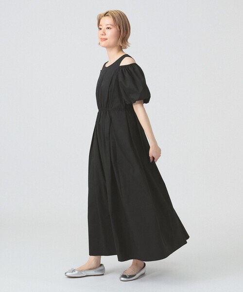 Ray BEAMS ショルダー スリット ワンピース Ray BEAMS ワンピース ショルダー スリット パフスリーブ