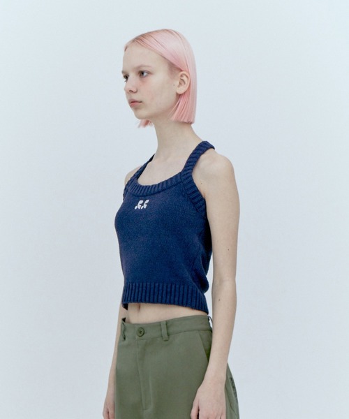 タンクトップ ノースリーブ Rest＆Recreation/レストアンドレクリエーション RIB KNIT TOP タンクトップ レディース