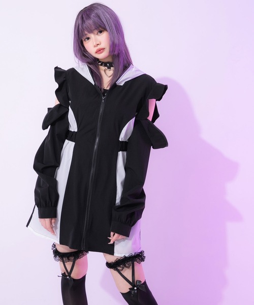 Diable baiser（ディアブルベーゼ） ラッシュガード 配色Aラインフード