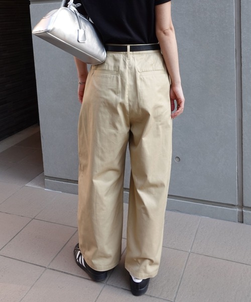 【PUNCHLINE】男女兼用★25SS PLキャンダーツータックチノパンツ B.C STOCK チノパン ツータック ワイドストレートチノパンツ