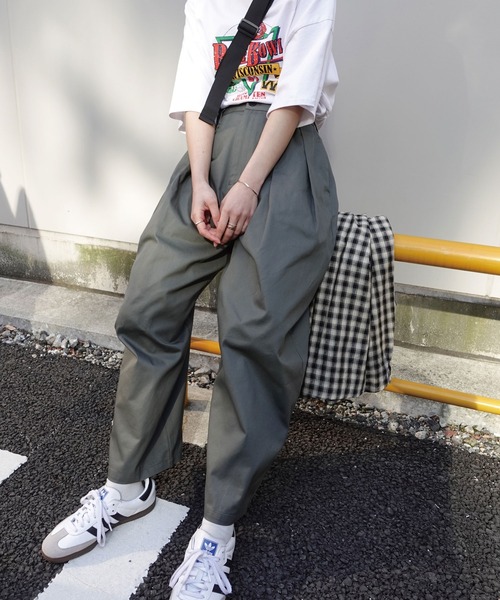 ブルックスレディースチノパン STYLEMIXER チノパン ウエストレイヤーワイドチノパンツ