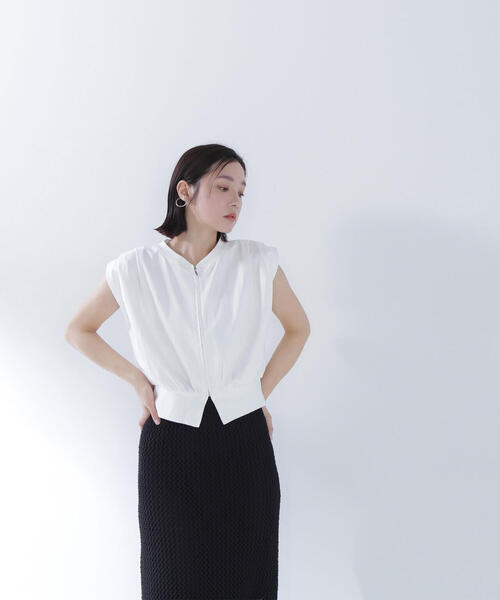 NATURAL BEAUTY BASIC ベスト ジレ タックショルダージップ