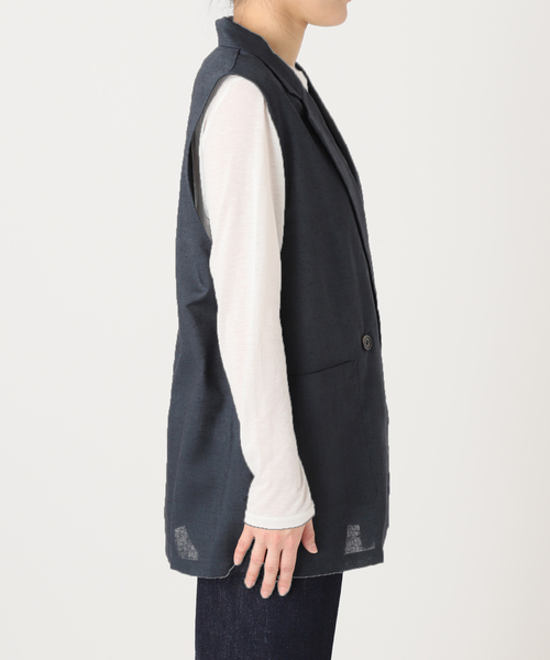極美品✨ダイアグラム　24SS ブッチャーテーラーベスト　ジレ　ベージュ　36 po-00153_2.jpg