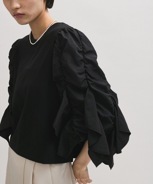 ADAM ET ROPE' tシャツ 「WEB限定」フリルスリーブカットソー