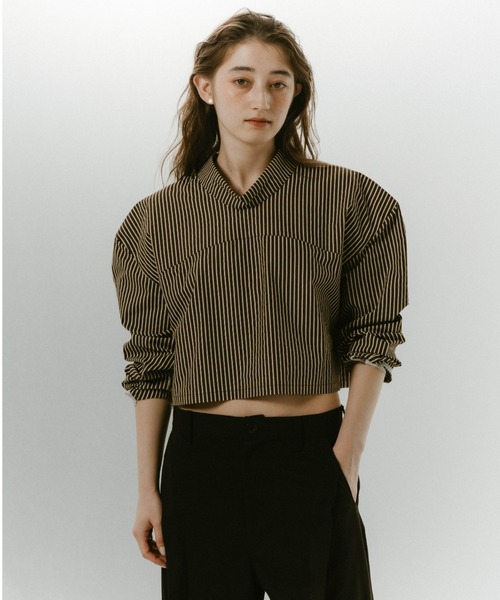 Knuth Marf（クヌースマーフ） ブラウス シャツ 2way stripe volume