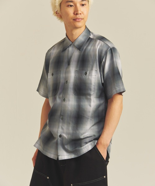 Schott N.Y.C シャツ SCHOTT-OMBRE SS SHIRT メンズ レディース