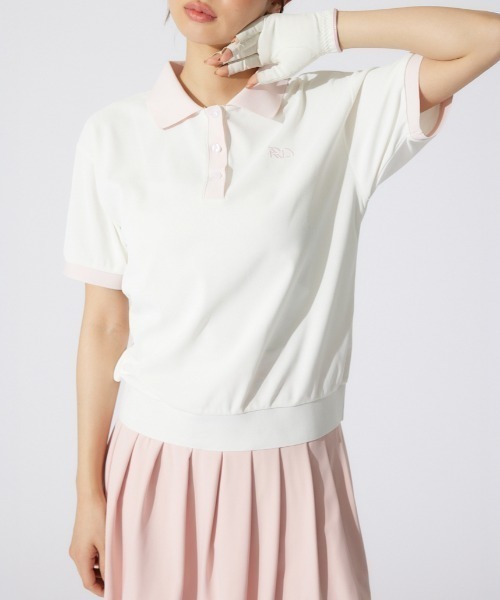 tシャツ 「RIENDA GOLF」RDバイカラールーズポロシャツ 半袖 夏服 レディース