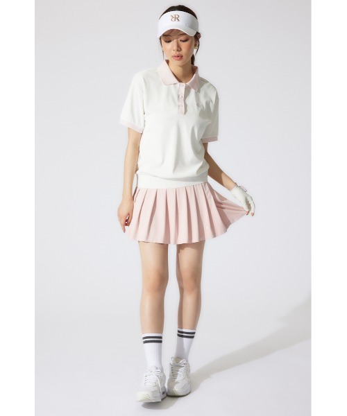 tシャツ 「RIENDA GOLF」RDバイカラールーズポロシャツ 半袖 夏服 レディース RIENDA GOLF tシャツ 「RIENDA GOLF」RDバイカラールーズ