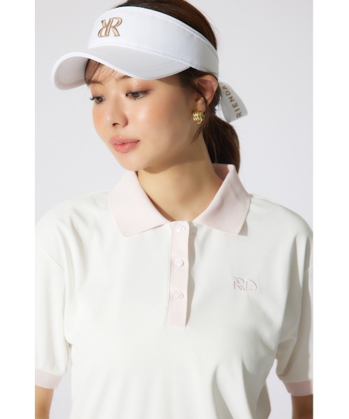 tシャツ 「RIENDA GOLF」RDバイカラールーズポロシャツ 半袖 夏服 レディース RIENDA GOLF tシャツ 「RIENDA GOLF」RDバイカラールーズ