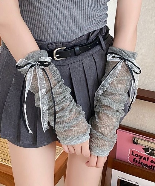 ピンクハウス フリル付きアームカバー サテンリボン Amazon.co.jp