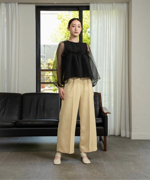 ブラウス シャツ organdy flare blouse / オーガンジーフレアブラウス レディース I_am ブラウス シャツ organdy flare blouse / オーガンジー