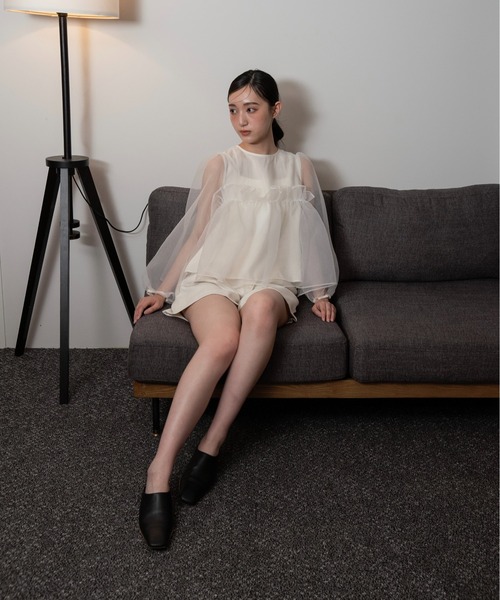I_am ブラウス シャツ organdy flare blouse / オーガンジー