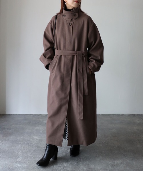 「Riberry」 ステンカラーコート MEDIUM アイボリー レディース_画像8