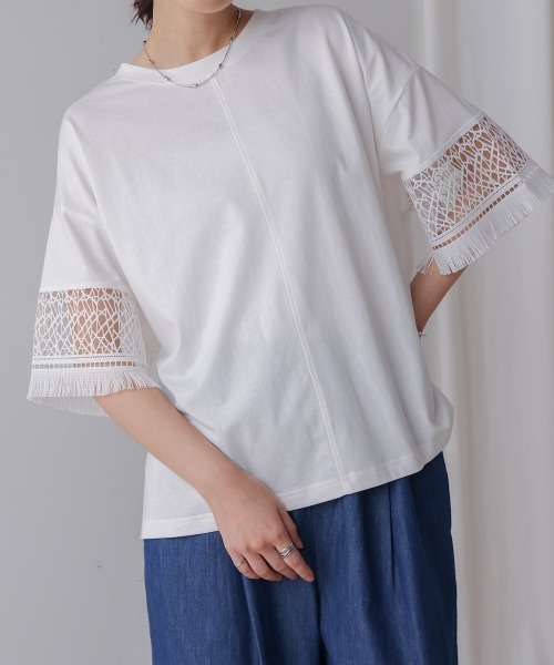 Bou Jeloud - ★美品　トップス　bou jeloud ブージュルード　レース Bou Jeloud（ブージュルード） tシャツ レーススリーブTシャツ