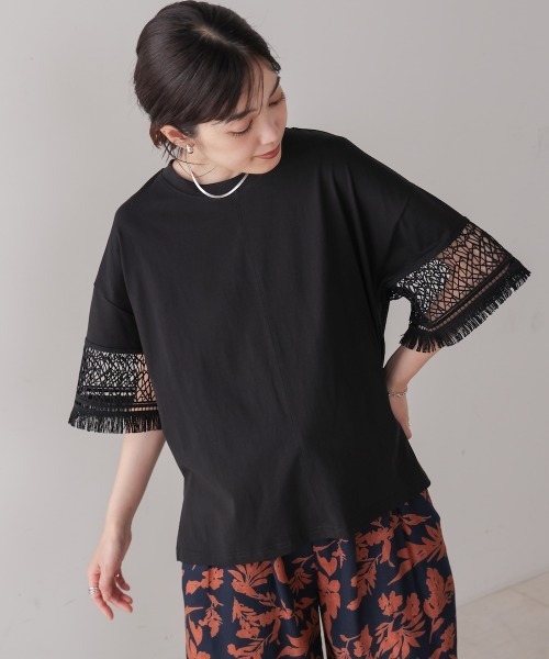 Bou Jeloud（ブージュルード） tシャツ レーススリーブTシャツ