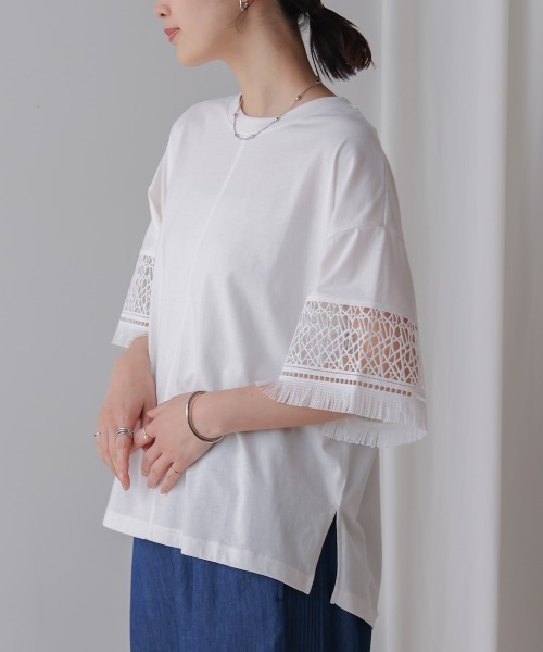 Bou Jeloud（ブージュルード） tシャツ レーススリーブTシャツ