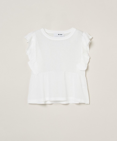 tシャツ Shimmer sweater ruffle top レディース