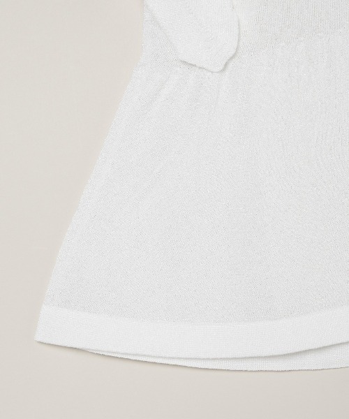 three dots（スリー ドッツ） tシャツ Shimmer sweater ruffle top