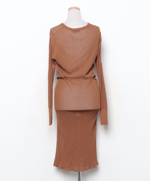 ヴェルメイユパーイエナ ウール ニット ロング ワンピース ブラウン VERMEIL par iena（ヴェルメイユパーイエナ） ニットワンピース