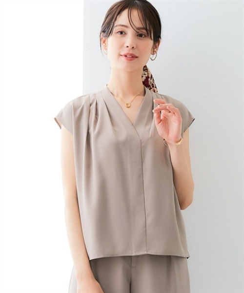 7days Life Styling ブラウス シャツ 夏 ストレッチショルダータックV