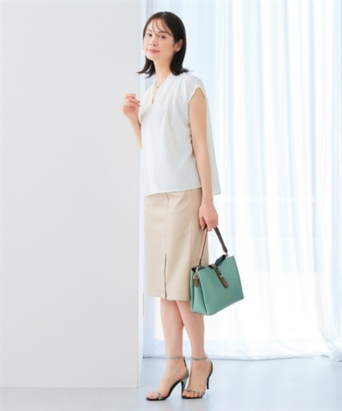 7days Life Styling ブラウス シャツ 夏 ストレッチショルダータックV