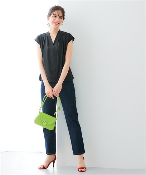 7days Life Styling ブラウス シャツ 夏 ストレッチショルダータックV