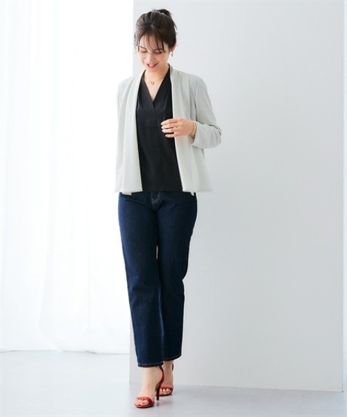 7days Life Styling ブラウス シャツ 夏 ストレッチショルダータックV