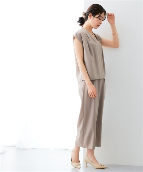 7days Life Styling ブラウス シャツ 夏 ストレッチショルダータックV