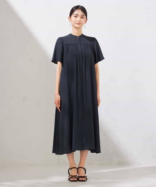 ワンピース 「洗える」ベルト付切り替えワンピースの画像