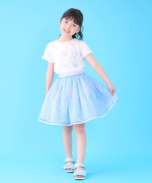 メゾピアノ新品新作タグ付きグラデーション星チュール　スカート120 セール 50%OFF】メゾピアノ mezzo piano グラデーション星