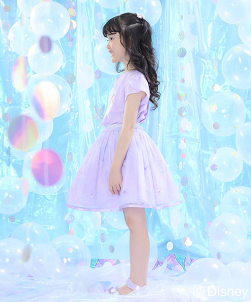 mezzo piano スカート 刺しゅうグラデーションチュールスカート キッズ