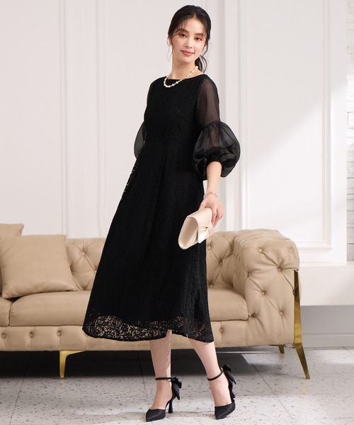 DRESS+（ドレスプラス） ドレス しっとり大人華やかなレースワンピース